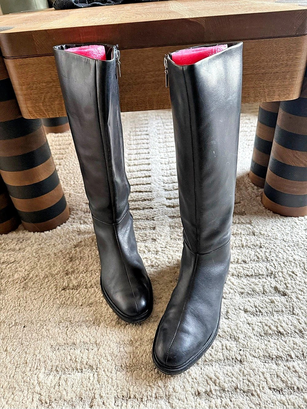 Schutz Black Knee High Boots Size US 8